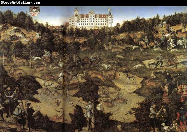 Lucas Cranach AHunt in Honor of Charles V at Torgau Castle